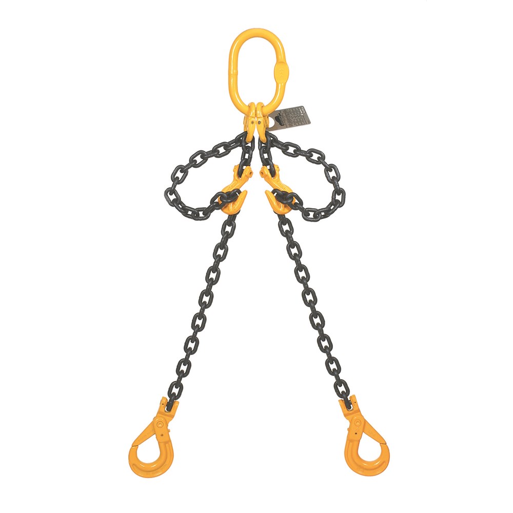 Grade 80 5/16X20 Chain Sling Double Leg Adjustable with Sling Hooks 7800 LBS Capacity