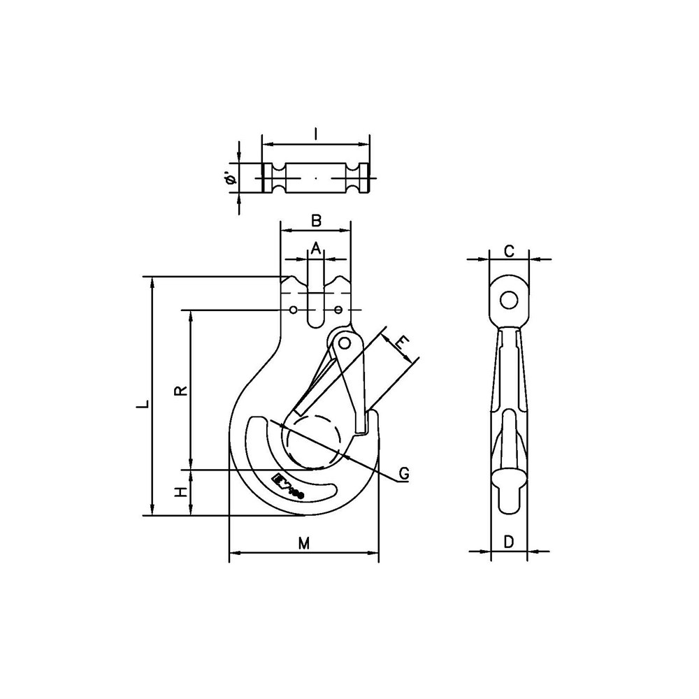Beaver BV100 Clevis Sling Hook Safety Latch