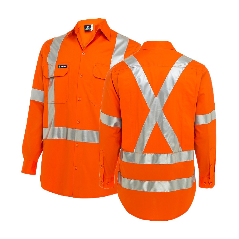WS Workwear Mens Hi-Vis Button-Up Shirt 