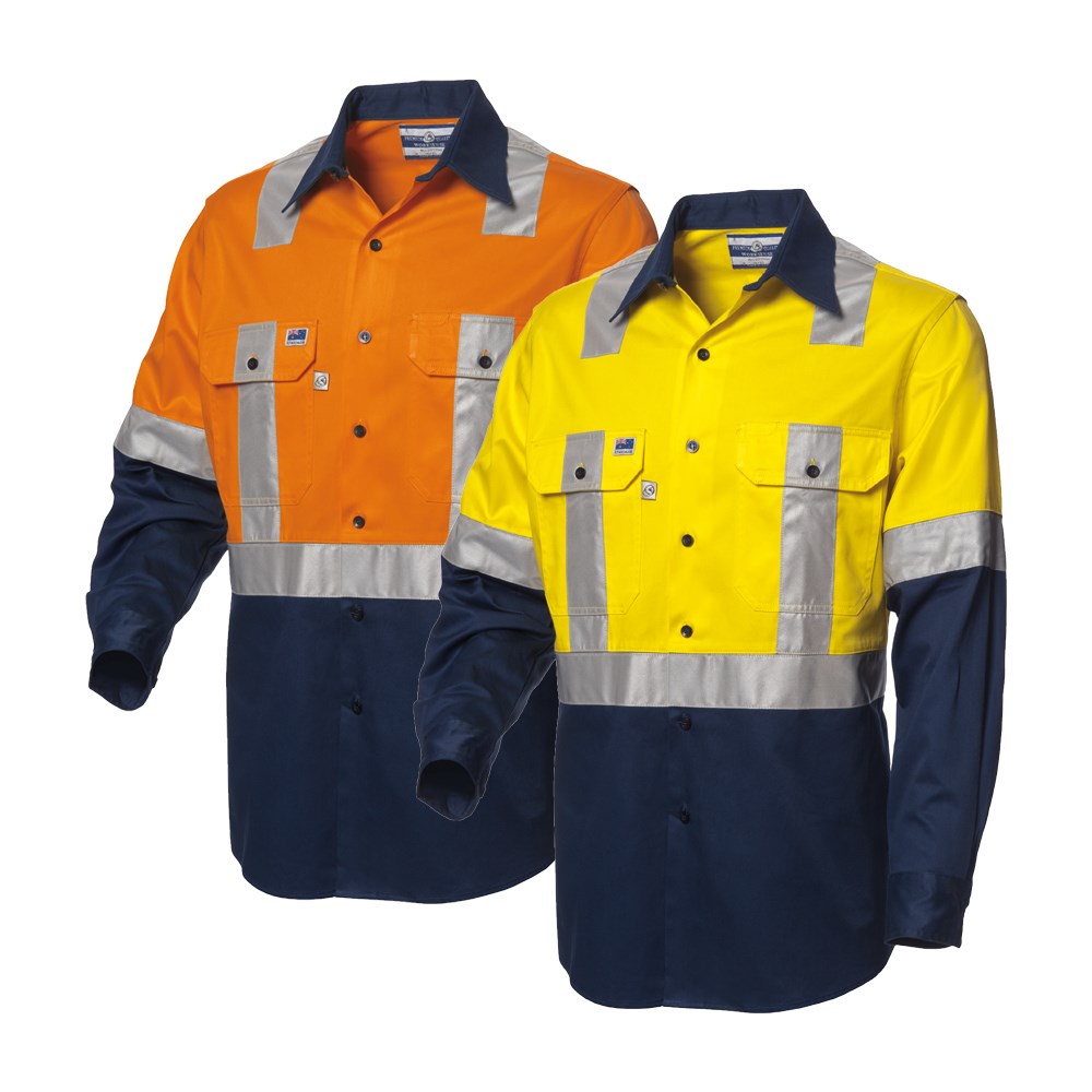 WS Workwear Koolflow Mens Hi-Vis Button 