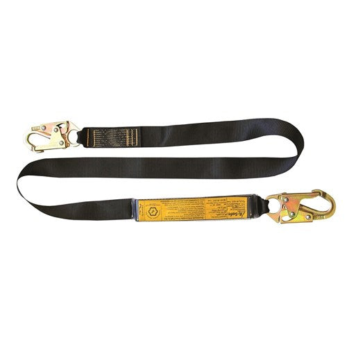 B-Safe Shock Absorbing Lanyard Web 1.5m Steel Snap Hooks 50kg-140kg