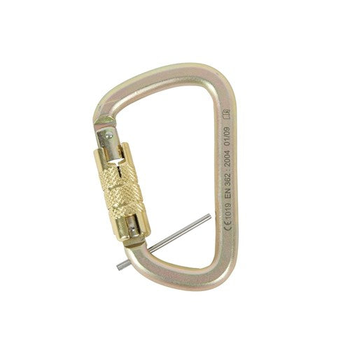 Karabiner Twist Lock Steel ANSI 40kN Gate Opening(21mm) D Type c/w Captive Pin