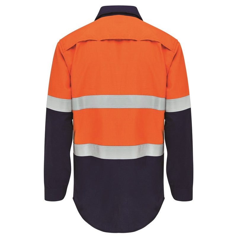 Boomerang Mens Hi-Vis FR Button-Up Shirt with Reflective Tape PPE1