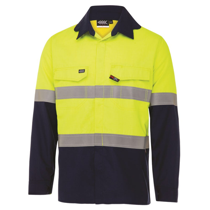 Boomerang Mens Hi-Vis FR Button-Up Shirt with Reflective Tape PPE1