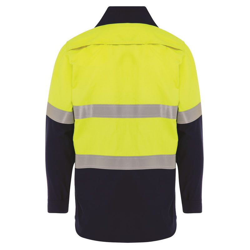 Boomerang Mens Hi-Vis FR Button-Up Shirt with Reflective Tape PPE1