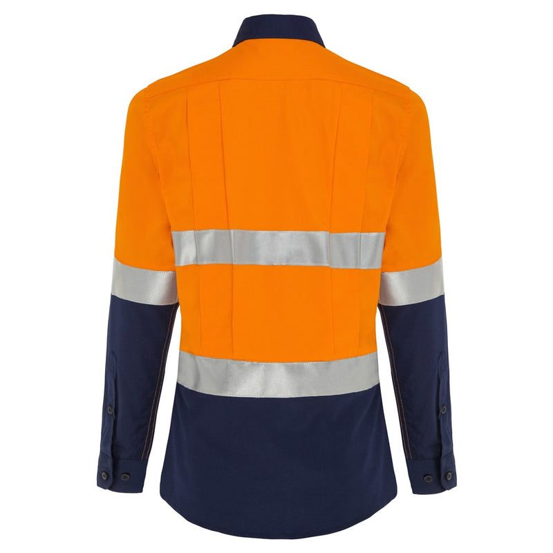 WS Workwear Koolflow Womens Hi-Vis Button-Up Shirt with Reflective Tape