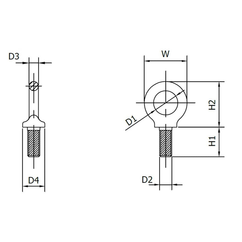 Beaver Lifting Collared Eyebolt with Metric Threads BS 4278