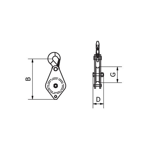 Beaver Single-Hand Operated Sheave Blocks with Swivel Hook