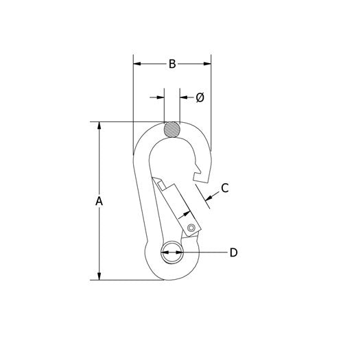 Beaver G316 Stainless Steel Carbine (Carabina) Eye Hook