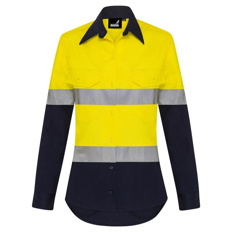 Mack Womens LS 2 Tone Taped Shirt Cotton 190 gsm