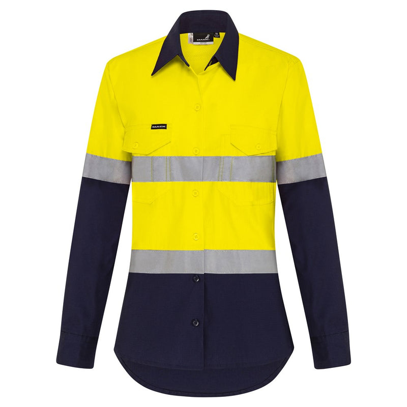Mack Vented Womens Ripstop 2Tone Hoop Taped Long Sleeve Shirt