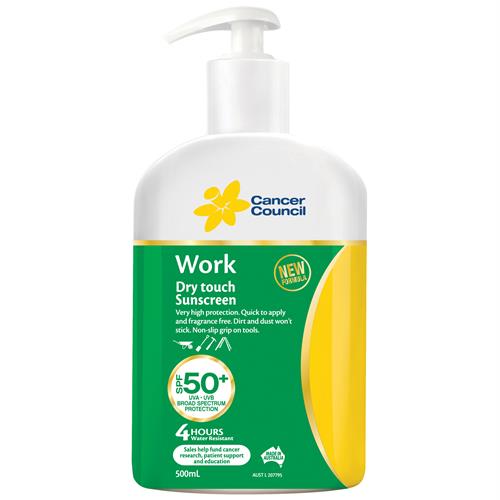 Cancer Council Sunscreen 50+ Work 500ml Pump Pack