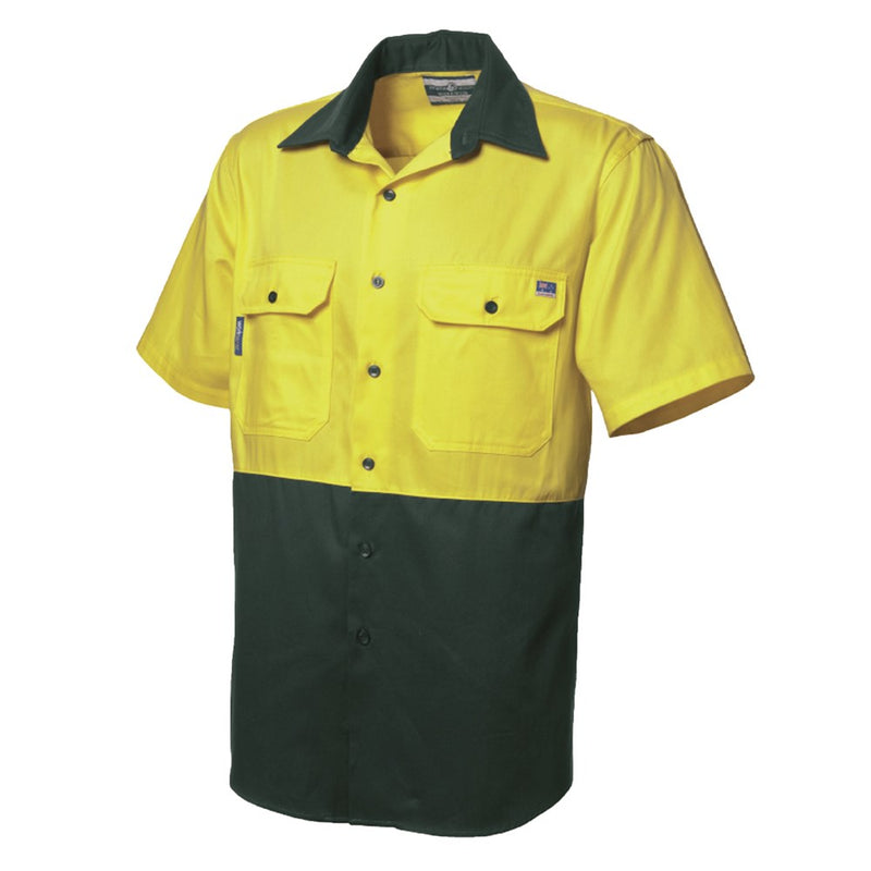 WS Workwear Mens Hi-Vis Button-Up Shirt