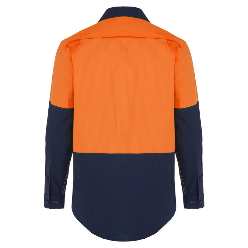 WS Workwear Mens Hi-Vis Ripstop Button-Up Shirt