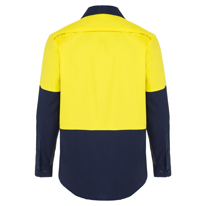 WS Workwear Mens Hi-Vis Ripstop Button-Up Shirt