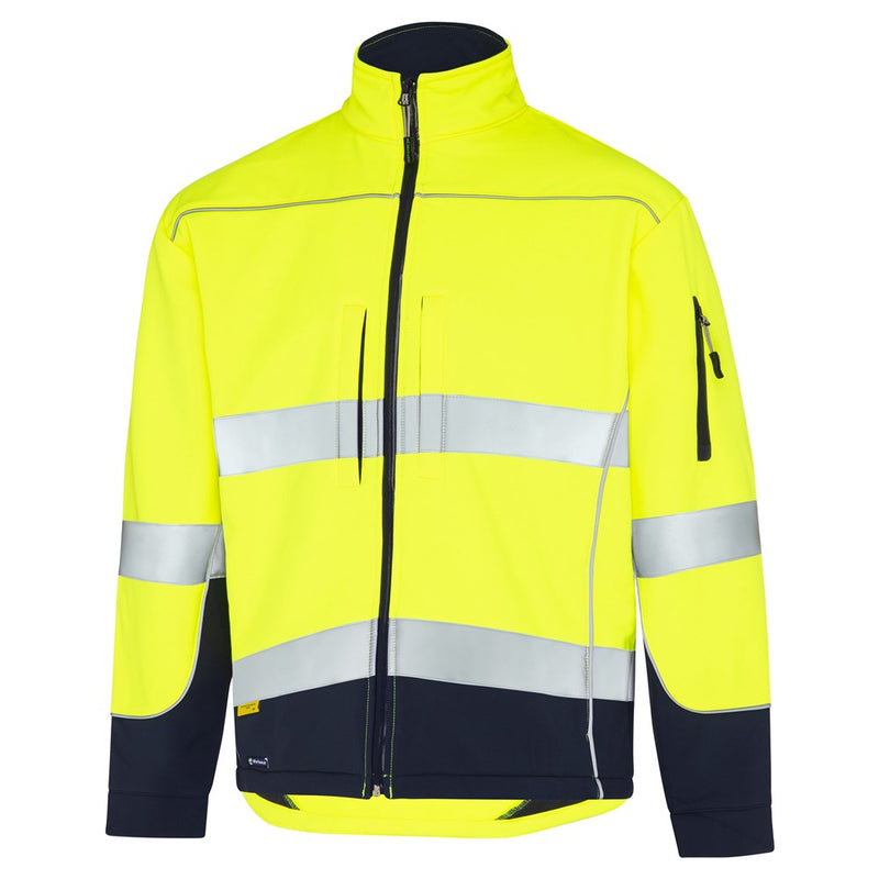 WS Workwear Hi-Vis Water Resistant Soft Shell Jacket with Reflective Tape