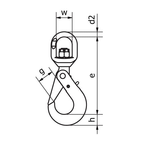 Beaver G80 Eye Swivel Self Locking Hook With Ball Bearing