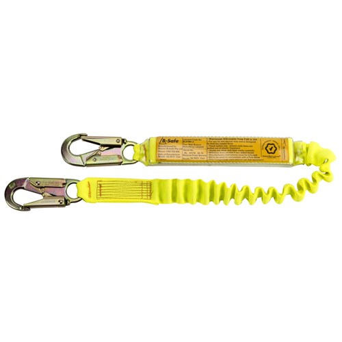 B-Safe Shock Absorbing Elasticised Lanyard with Snap Hooks - 1m 