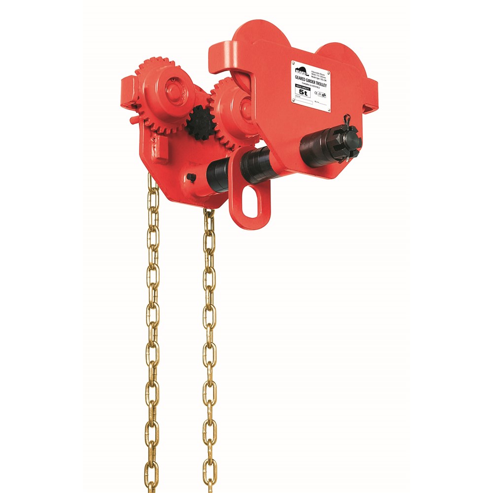 Beaver Girder Geared Trolley 114305mm x 5t Red